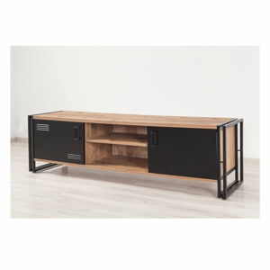 TV stolek s černými dvířky Industrio, délka 180 cm