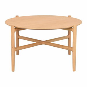 Přírodní odkládací stolek z dubového dřeva Rowico Holton, ø 80 cm