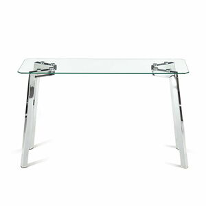 Konzolový stolek se skleněnou deskou ve stříbrné barvě 40x125 cm – Tomasucci