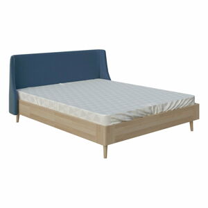 Modrá dvoulůžková postel ProSpánek, 160 x 200 cm