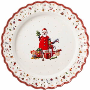 Bílý porcelánový servírovací talíř s vánočním motivem Villeroy & Boch, ø 45 cm
