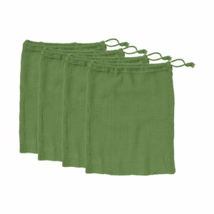 Sada 4 zelených svačinových sáčků z recyklované bavlny Ladelle Eco, 30 x 40 cm
