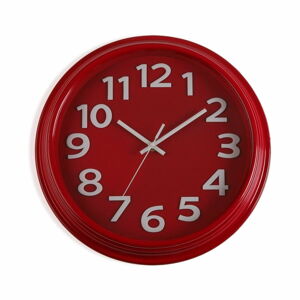 Červené nástěnné hodiny Versa In Time, ⌀ 32,7 cm