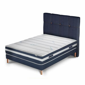 Tmavě modrá postel s matrací Stella Cadente Maison Venus, 160 x 200  cm