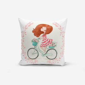 Povlak na polštář s příměsí bavlny Minimalist Cushion Covers Bike Girl, 45 x 45 cm