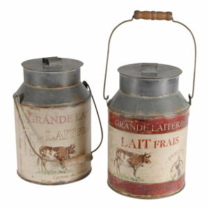 Sada 2 dekorativních džbánů na mléko Antic Line Milk Jar