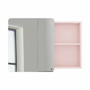 Růžová nástěnná koupelnová skříňka se zrcadlem Tom Tailor for Tenzo Color Bath Large