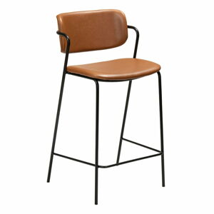 Hnědá barová židle z imitace kůže DAN-FORM Denmark Zed, výška 95,5 cm