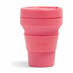 Růžový skládací hrnek Stojo Pocket Cup Peony, 355 ml