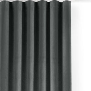 Tmavě šedý sametový dimout závěs 140x175 cm Velto – Filumi