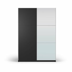 Černá šatní skříň se zrcadlem a s posuvnými dveřmi 151x215 cm Lisburn - Cosmopolitan Design