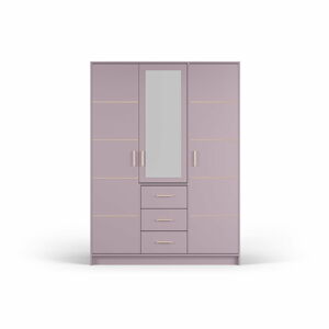 Růžová šatní skříň se zrcadlem 147x200 cm Burren - Cosmopolitan Design