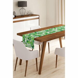 Běhoun na stůl z mikrovlákna Minimalist Cushion Covers Green Jungle Leaves, 45 x 145 cm