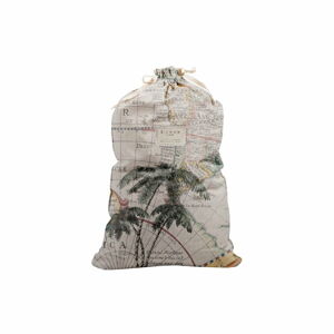 Látkový vak na prádlo s příměsí lnu Linen Couture Bag Palm Trees, výška 75 cm