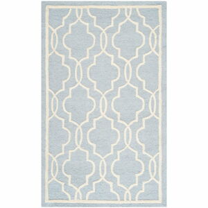 Světle modrý vlněný koberec Safavieh Elle, 91 x 152 cm