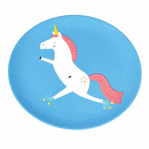 Modrý talíř s jednorožcem Rex London Magical Unicorn