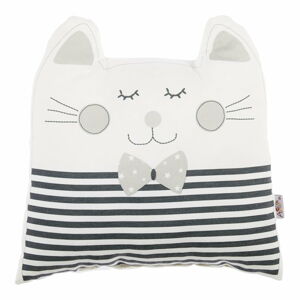 Šedý dětský polštářek s příměsí bavlny Apolena Pillow Toy Big Cat, 29 x 29 cm