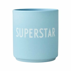 Modrý porcelánový šálek Design Letters Superstar, 300 ml