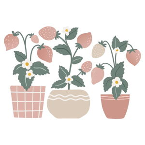 Dětské samolepky v sadě 3 ks 50x34 cm Strawberries Plants – Lilipinso