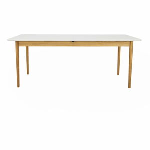 Bílý rozkládací jídelní stůl Tenzo Svea, 90 x 195 cm