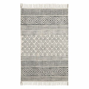 Černobílý bavlněný vzorovaný koberec A Simple Mess Mille, 90 x 60 cm