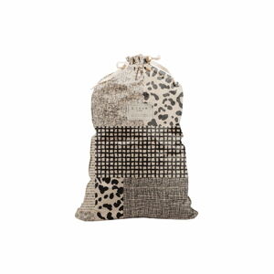 Látkový vak na prádlo s příměsí lnu Really Nice Things Bag Leopard, výška 75 cm