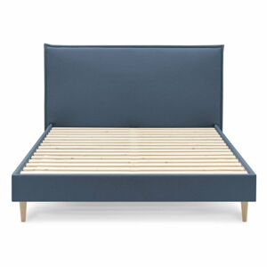 Modrá dvoulůžková postel Bobochic Paris Sary Light, 180 x 200 cm