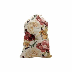 Látkový vak na prádlo s příměsí lnu Linen Couture Bag Roses, výška 75 cm