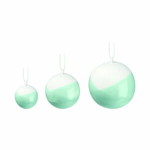 Sada 3 zelených vánočních ozdob na stromeček z kostního porcelánu Kähler Design Nobili