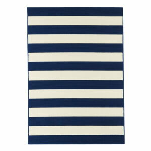 Modro-bílý venkovní koberec Floorita Stripes, 133 x 190 cm