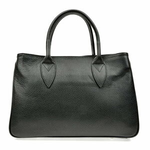 Černá kožená kabelka Anna Luchini, 23 x 34.5 cm