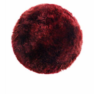 Červený koberec z ovčí kožešiny Royal Dream Zealand, ⌀ 70 cm