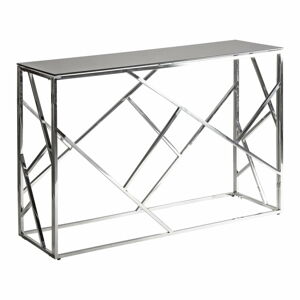 Konzolový stolek se skleněnou deskou ve stříbrné barvě 40x120 cm Manhattan – Burkina
