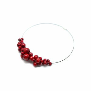 Dřevěný červený náhrdelník Ko-ra-le Foam