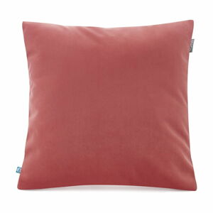Lososově růžový povlak na polštář se sametovým povrchem Mumla Velvet, 45 x 45 cm