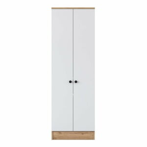 Bílá/přírodní šatní skříň v dekoru ořechu 60x183 cm Theresa – Kalune Design