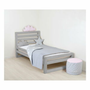 Dětská šedá dřevěná jednolůžková postel Benlemi DeLuxe, 160 x 70 cm