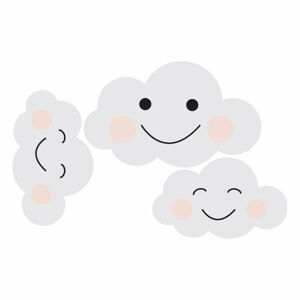 Sada 8 nástěnných samolepek Dekornik Clouds Smile