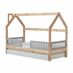Dětská dřevěná postel ve tvaru domečku Pinio House, 200 x 90 cm