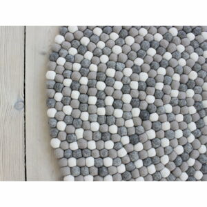Světle šedý kuličkový vlněný koberec Wooldot Ball Rugs, ⌀ 140 cm