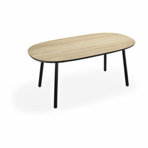 Jídelní stůl z jasanového dřeva s černými nohami EMKO Naïve, 180 x 90 cm