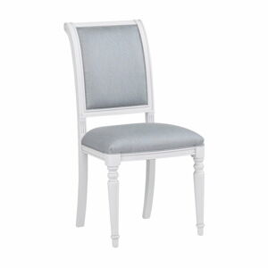 Bílá buková jídelní židle s modro-šedým polstrováním Rowico Mozart