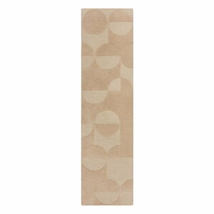 Béžový vlněný koberec běhoun 60x230 cm Gigi – Flair Rugs