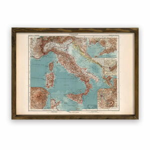 Obraz v dřevěném rámu Italy, 70 x 50 cm