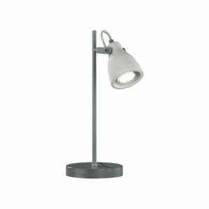 Šedá stolní lampa Trio Concrete, výška 38 cm