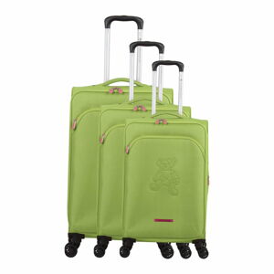 Sada 3 zelených zavazadel na 4 kolečkách Lulucastagnette Emilia