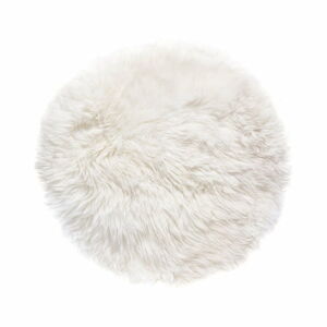 Bílý koberec z ovčí kožešiny Royal Dream Zealand, ⌀ 70 cm