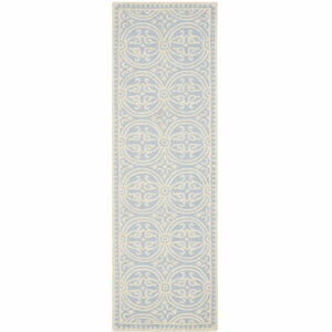 Vlněný koberec Marina Light Blue, 76x243 cm