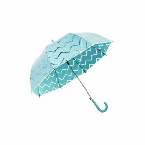 Tyrkysově modrý holový deštník Ambiance Chevron, ⌀ 100 cm