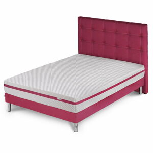 Růžová postel s matrací Stella Cadente Pluton Saches, 160 x 200  cm